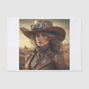 Steampunk woman Decoupage Paper