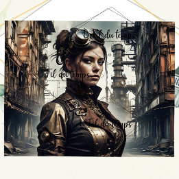 Steampunk Woman Decoupage v5 Tissue Paper