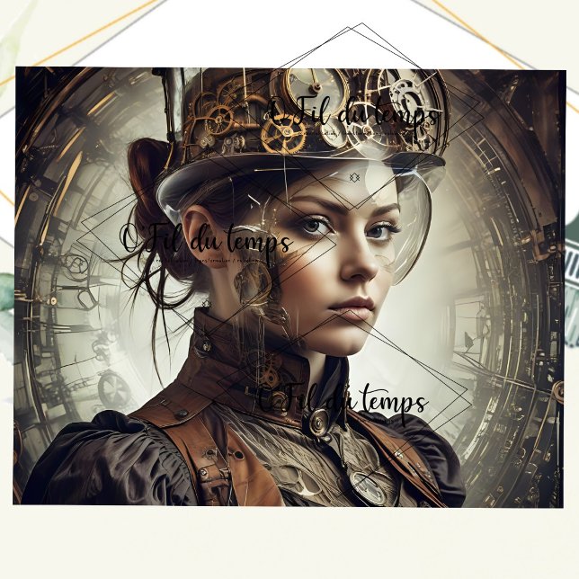 Steampunk Woman Decoupage vé3 Tissue Paper (Creator Uploaded)