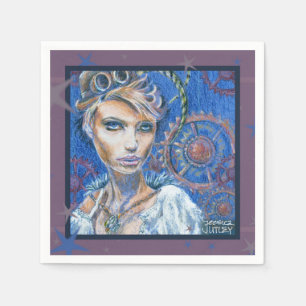 Steampunk Woman Fantasy Victorian Portrait Napkins