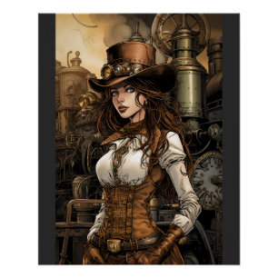 Steampunk Woman Poster