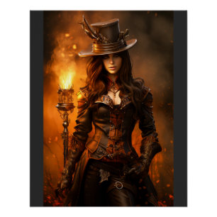 Steampunk Woman Poster