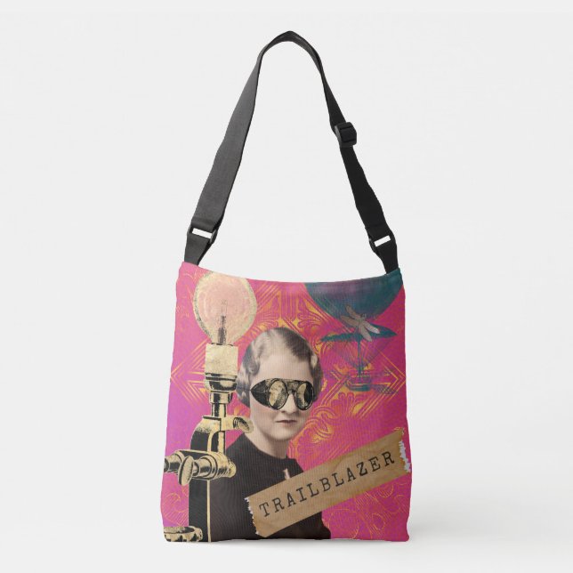 Steampunk Woman Trailblazer Pop Art  Crossbody Bag (Front)