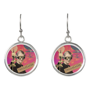 Steampunk Woman Trailblazer Pop Art Earrings