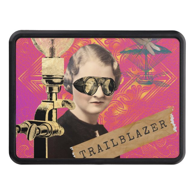 Steampunk Woman Trailblazer Pop Art  Hitch Cover (Front)