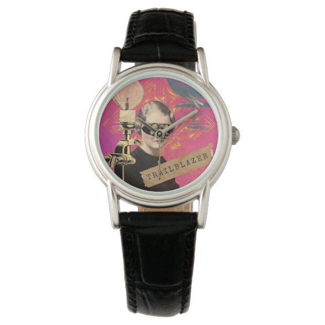Steampunk Woman Trailblazer Pop Art  Watch (Front)