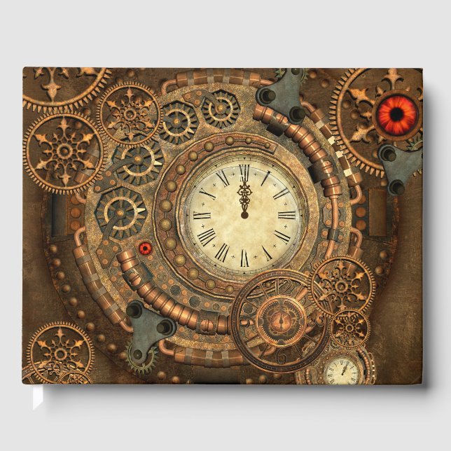 Steampunk, wonderful clockwork guest book (Front)