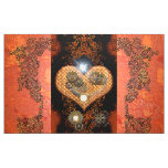 Steampunk, wonderful heart with clocks fabric