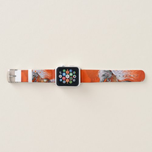 Steampunk wonderful wild horse apple watch band