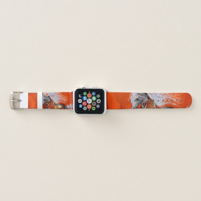 Steampunk, wonderful wild horse apple watch band (Front)
