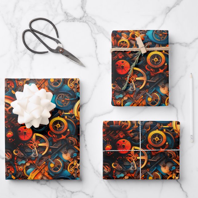 Steampunk Wrapping Paper Sheets (Front)