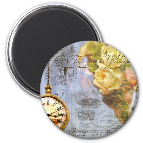Steampunk  Yellow Roses Magnet