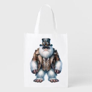 Steampunk Yeti Grocery Bag
