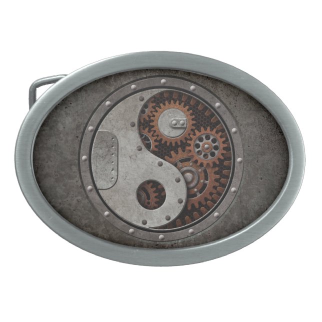 Steampunk Yin Yang Belt Buckle (Front)