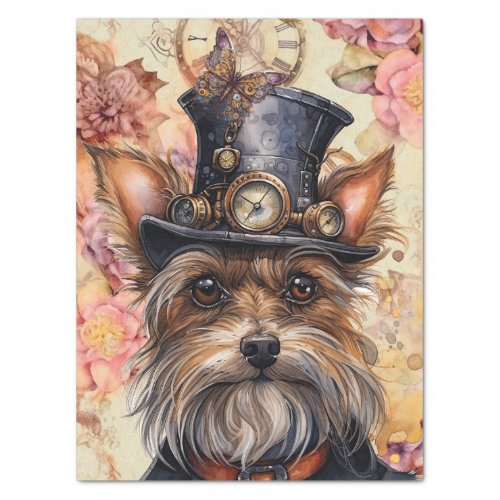 Steampunk Yorkshire Terrier Dog Tissue Paper