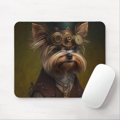 Steampunk Yorkshire Terrier Mouse Pad