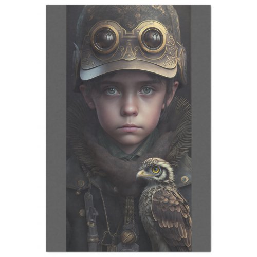 Steampunk Young Falconer Tissue Paper