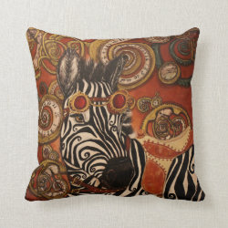 Steampunk Zebra Pillow