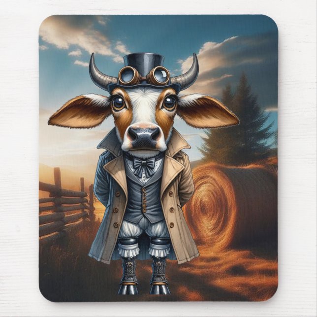 Steampunk Zebu Mousepad (Front)