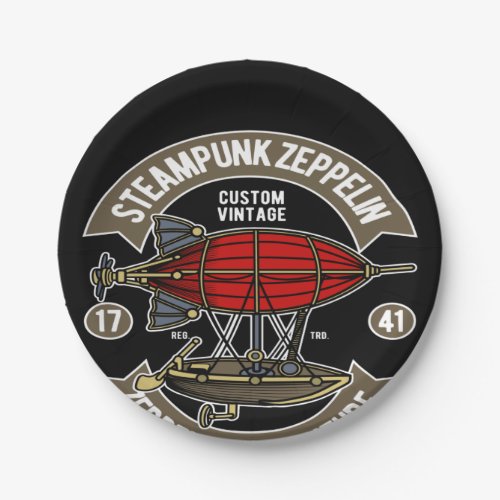 Steampunk Zeppelin Paper Plates
