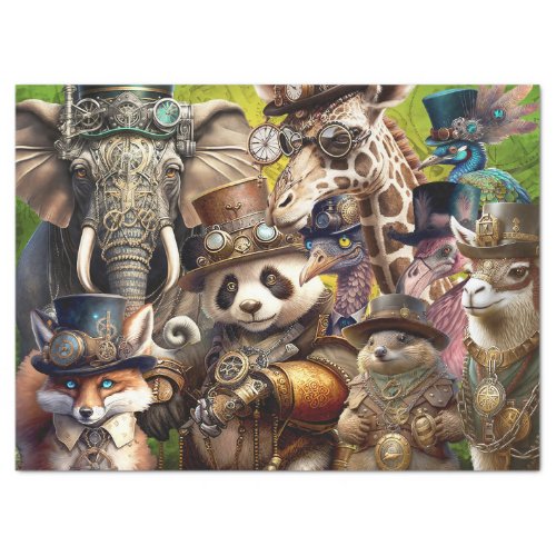 Steampunk Zoo Decoupage Tissue Paper