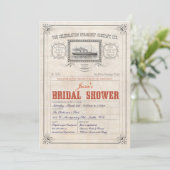 Steamship Cruise Ticket Invitation Bridal Shower (Standing Front)