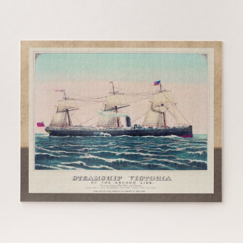 Steamship Victoria of the Anchor Line 1876 Jigsaw Puzzle