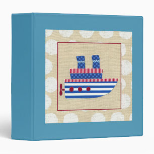 Steamship with Propeller and Blue Smokestacks 3 Ring Binder