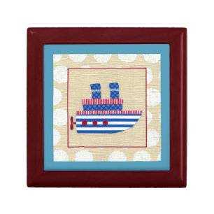 Steamship with Propeller and Blue Smokestacks Gift Box