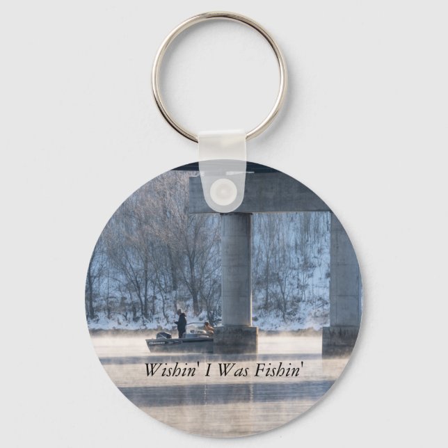 Steamy Winter Fishing Lake Taneycomo Key Chain (Front)