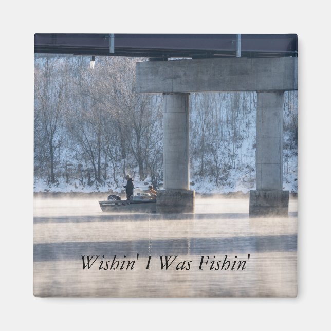 Steamy Winter Fishing Lake Taneycomo Magnet (Front)