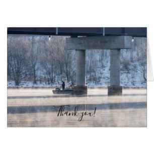 Steamy Winter Fishing Lake Taneycomo Thank U Card