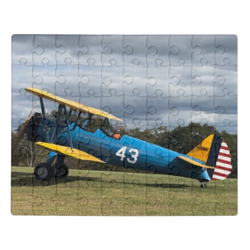 Stearman Airplane Photo Aviation Game Night Jigsaw Puzzle