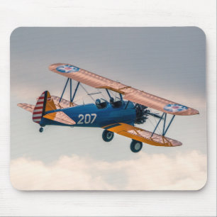 Stearman Airplane Soaring Through the Sky Mouse Pad