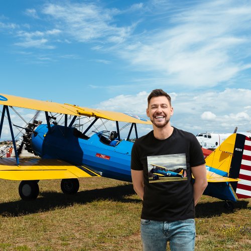 Stearman Biplane AirplanePilotAviator Mens T_Shirt