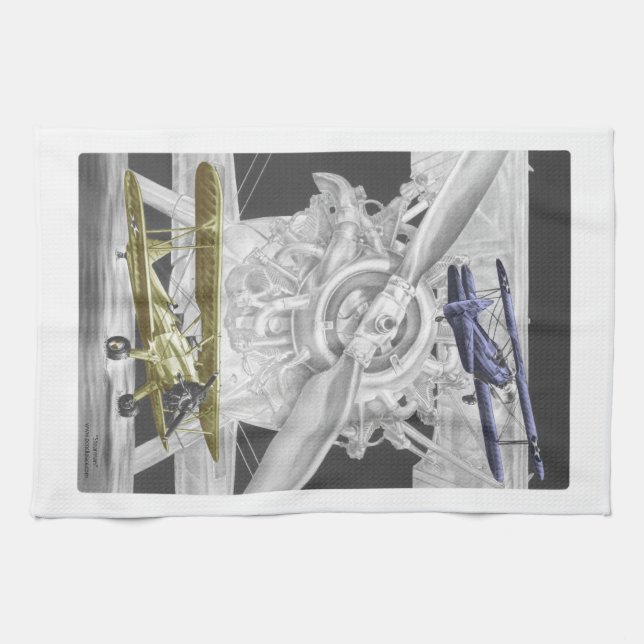 Stearman Biplane Kitchen Towel (Horizontal)