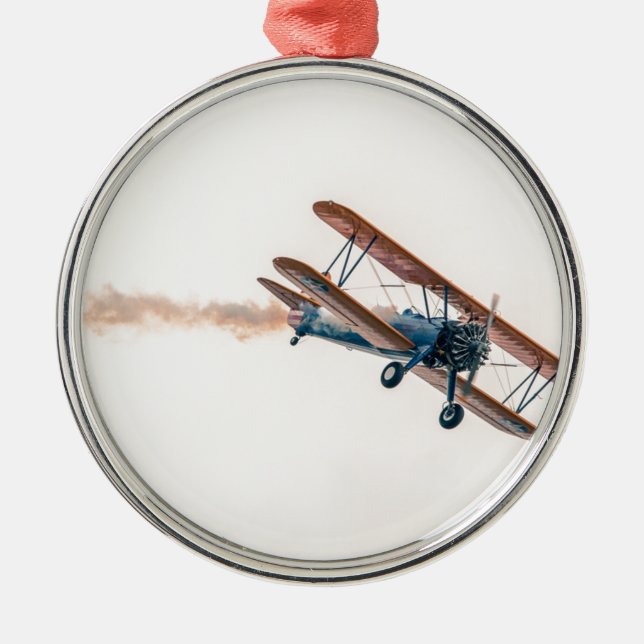 Stearman Pt-13d Double Decker Aircraft Fly Metal Ornament (Front)