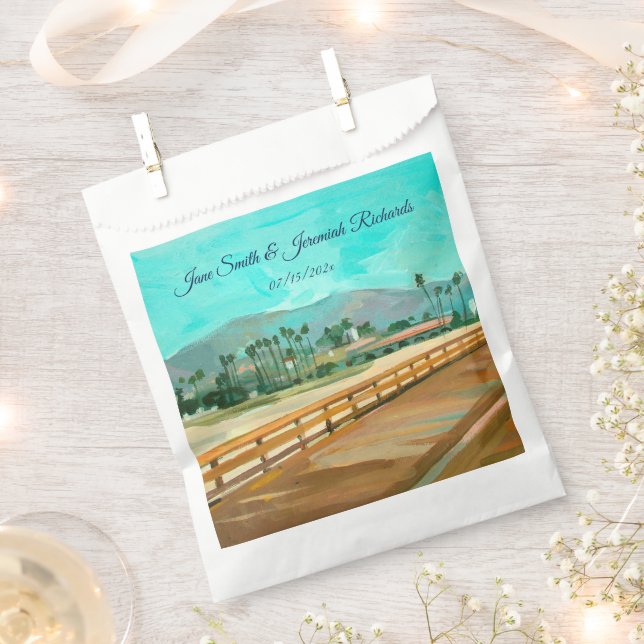 Stearns Wharf - Santa Barbara, CA Favor Bag (Clipped)