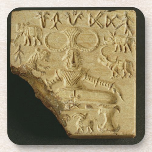 Steatite Pasupati seal Mohenjodaro 2300_1750 BC Coaster