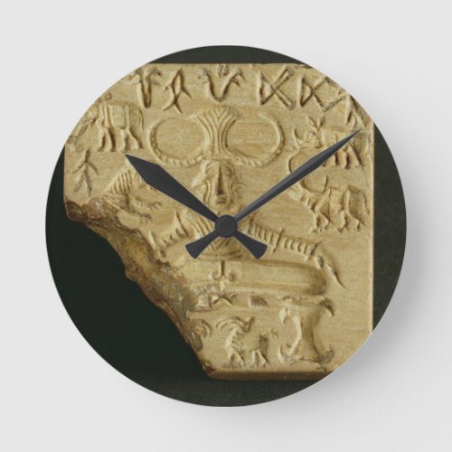 Steatite Pasupati seal Mohenjodaro 2300_1750 BC Round Clock