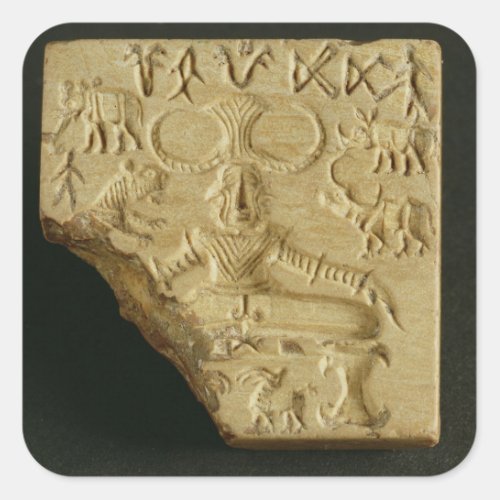Steatite Pasupati seal Mohenjodaro 2300_1750 BC Square Sticker