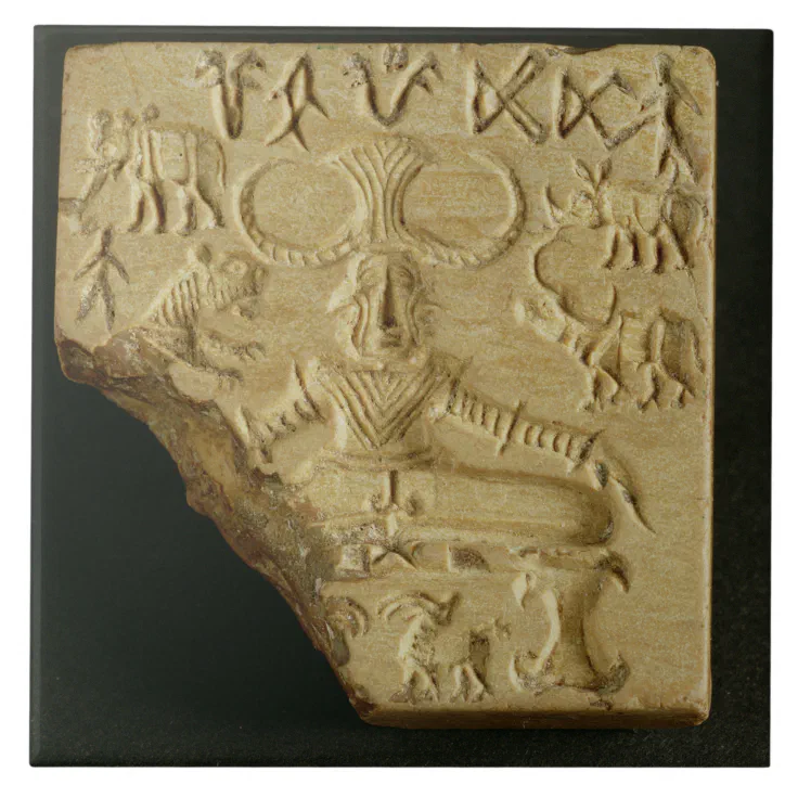 Steatite Pasupati seal, Mohenjodaro, 2300-1750 BC Tile | Zazzle