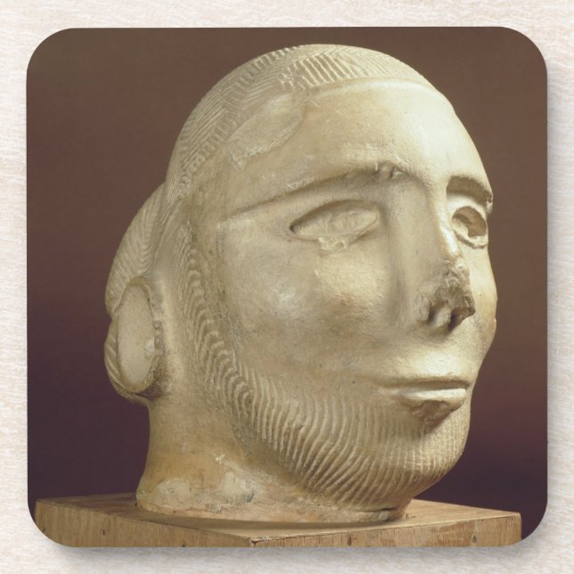 Steatite portrait head, Mohenjodaro, 2300-1750 BC Drink Coaster (Front)
