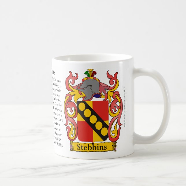 Stebbins, the Origin, the Meaning and the Crest Coffee Mug (Right)