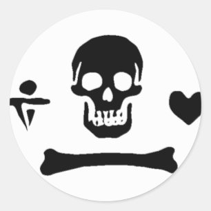 Stede Bonnet authentic pirate flag Classic Round Sticker