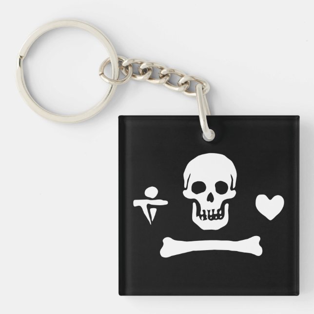Stede Bonnet Pirate Flag Jolly Roger Keychain (Front)