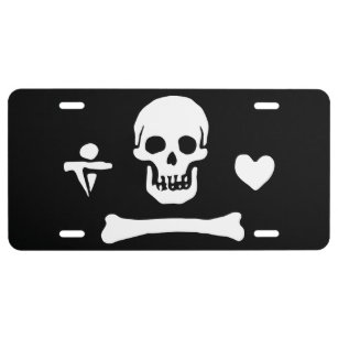 SKULL Custom License Plate BONES Emblem CARDS Version SKULL Custom License Plate BONES Emblem CARDS Version