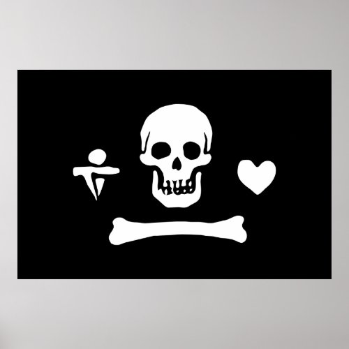 Stede Bonnet Pirate Flag Jolly Roger Poster