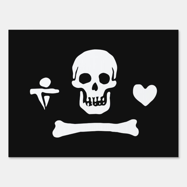 Stede Bonnet Pirate Flag Jolly Roger Sign (Back)