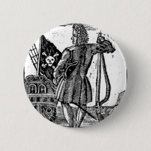 Stede Bonnet Pirate Portrait Pinback Button